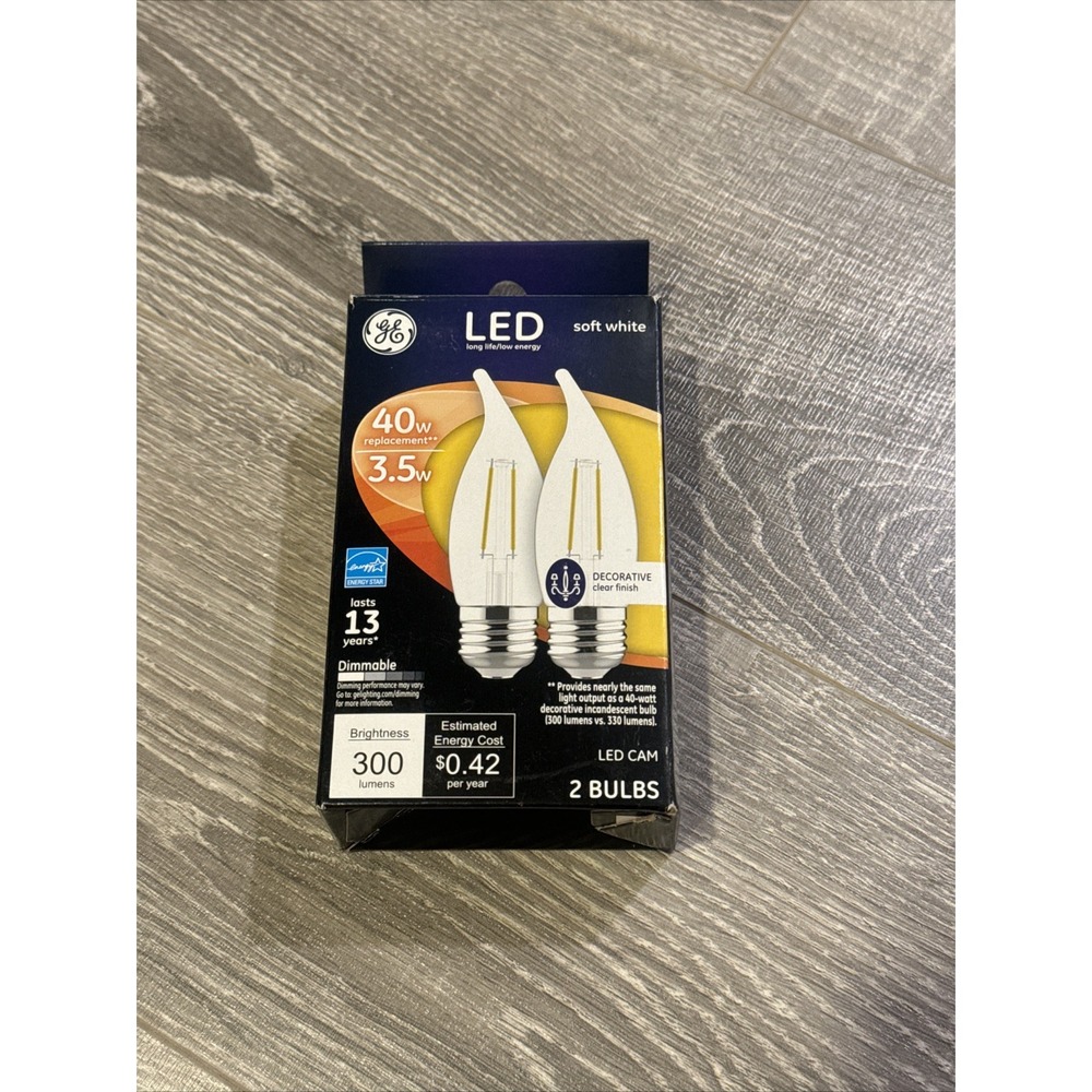 GE‎ 2pk 40W Decorative LED Light Bulbs Soft White